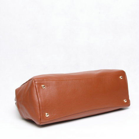 2014 Prada original grainy calfskin tote bag BN2545 brown for sale